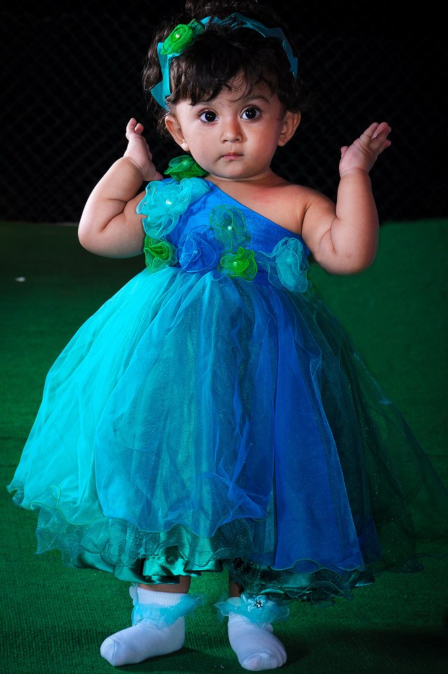 cute baby with frock