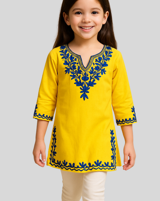 Sunshine Bloom Embroidered Kurta
