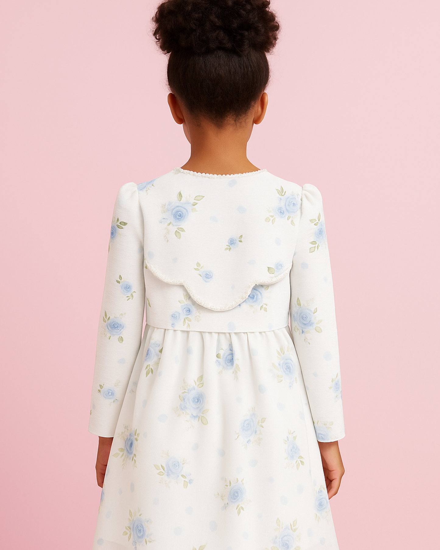 Blue Blossom Layered Dress with Jacket