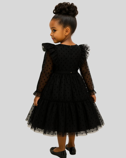 Midnight Dots Frill Dress