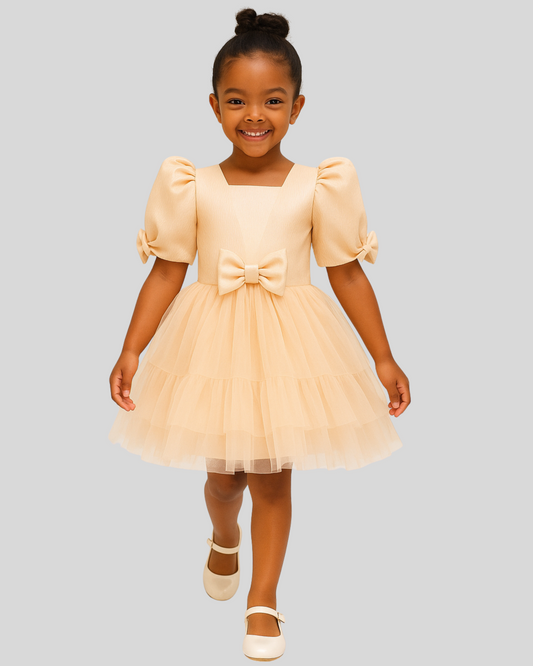 Champagne Ruffle Dream Dress