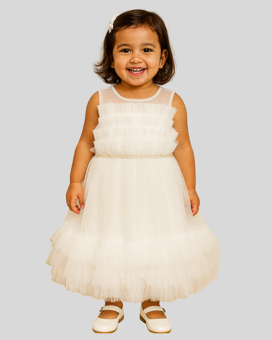 Frost Petals Tulle Gown