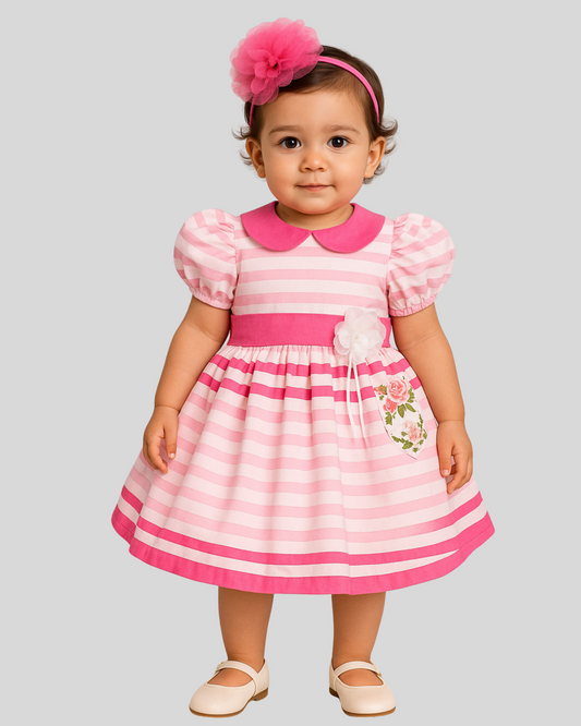 Bubblegum Stripes Bow Dress