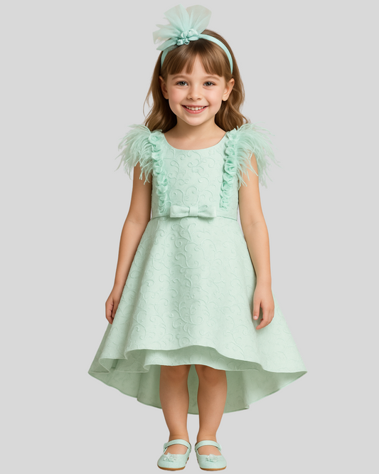 Mint Whimsy Feather Dress