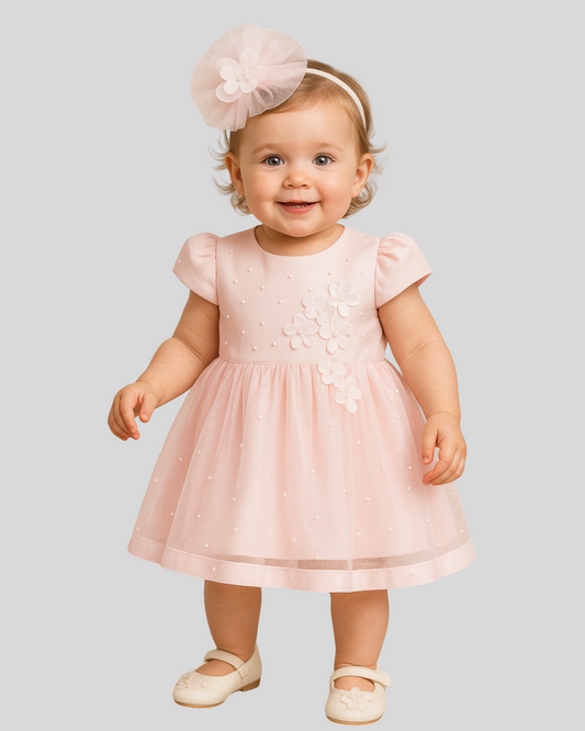 Pink Peony Puff Dress