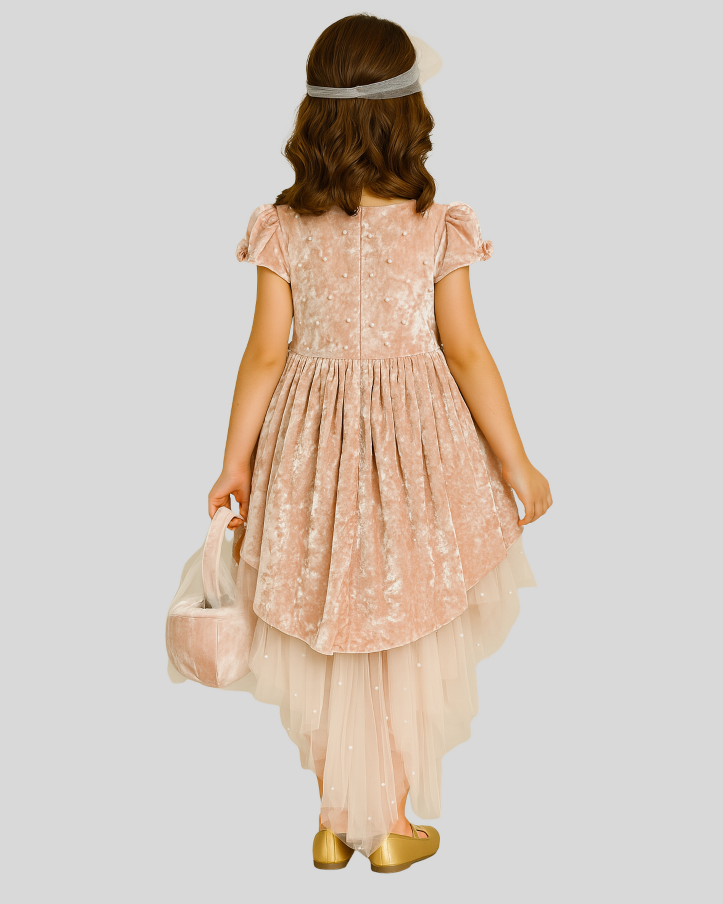 Rosy Ruffles Velvet Gown