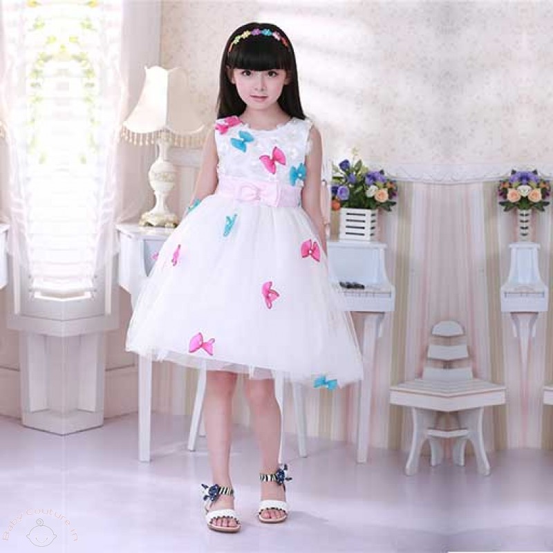 3d bows flowers vanilla white cutie party dress4