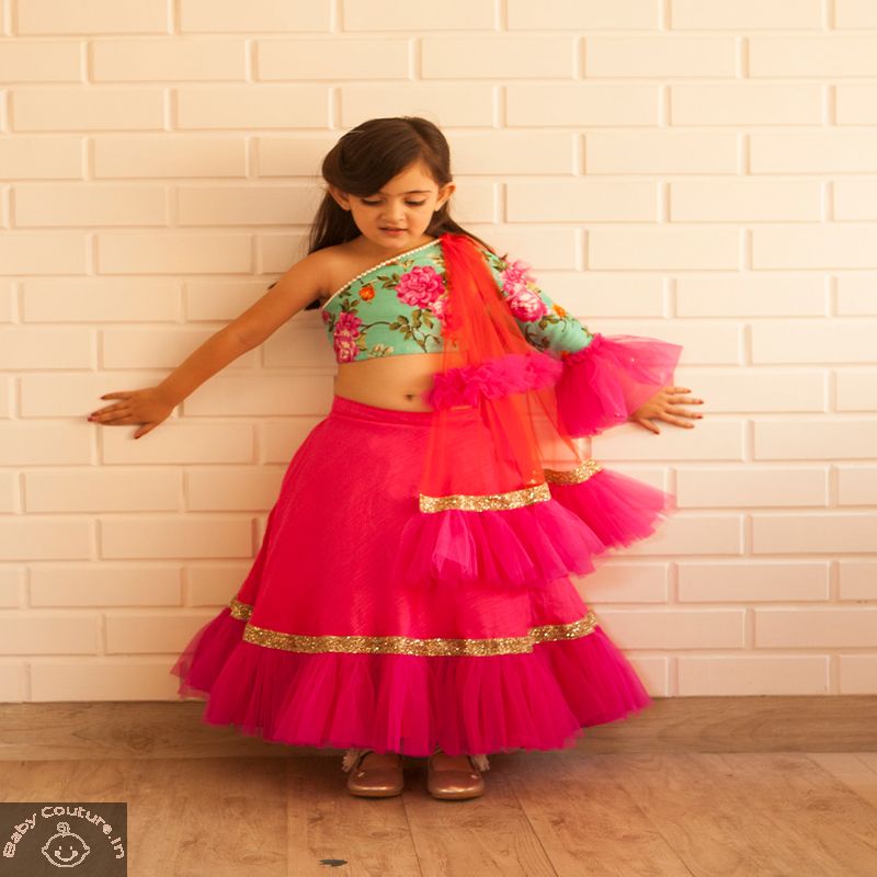 indo western dress for little girl