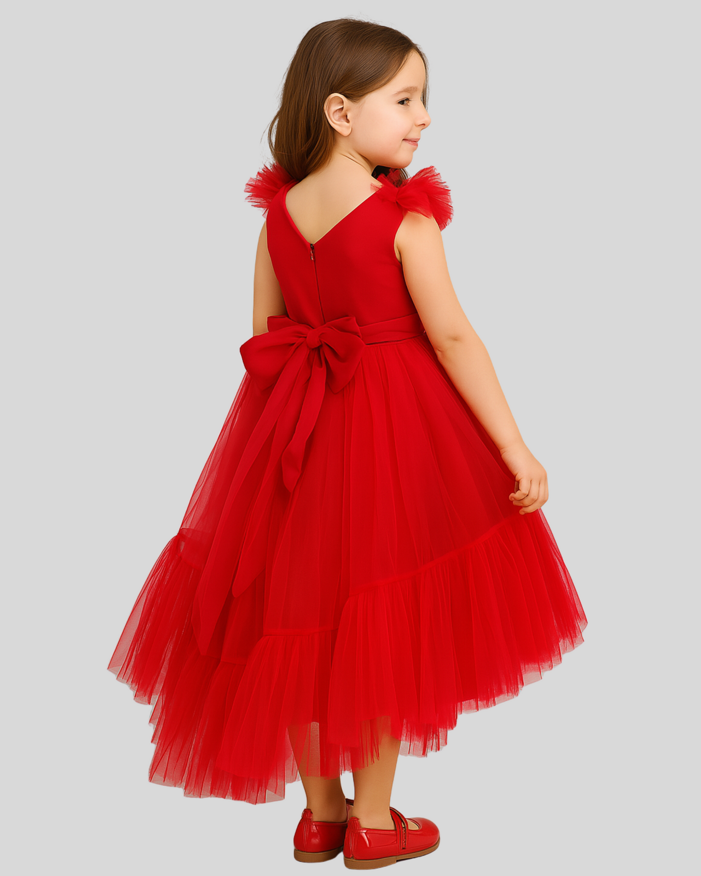 Scarlet Bloom Tulle Dress