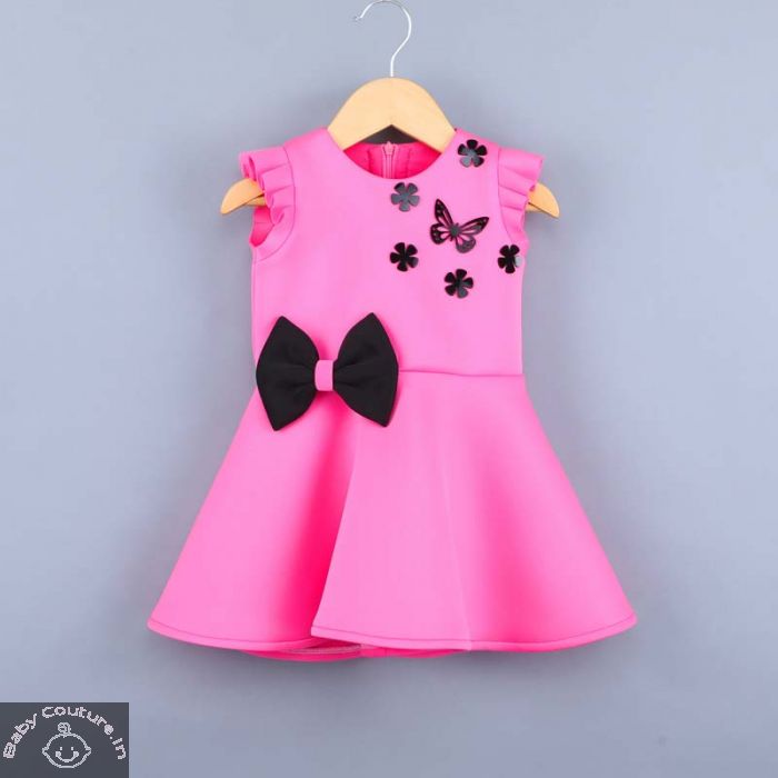 Beautiful Butterfly Pink and Black Dress